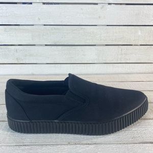 T.U.K. Black Twill Pointed EZ Creeper Slip-on A9487 Men’s Size 8 and Women’s 8.5